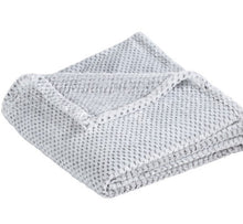 Super Soft Textured Blanket - You Select Embroidery - White with grey accents