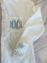 Brides Over Sized Get Ready Shirt w INITIALS on pocket + CUFFS