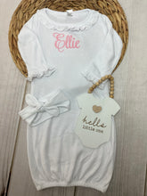 White Ruffled  Gown and Head Wrap Set