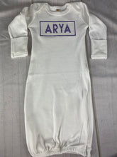 Faux Smocked Newborn Gown w Custom Crosstitch Name