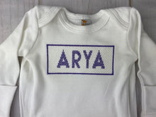 Faux Smocked Newborn Gown w Custom Crosstitch Name