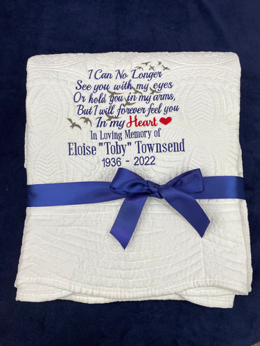 Memorial Quilt | Bereavement Gift | Sympathy Gift | Remembrance Gift | Memorial Blanket | Hug Blanket | Funeral Gift