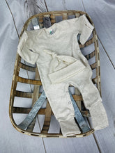 Natural Oatmeal Colored Baby Outfit with Large Name