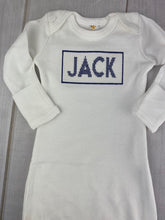 Faux Smocked Newborn Gown w Custom Name