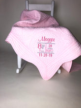 Girl Block Birth Announcement Heirloom Quilt
