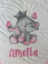Crowned Elephant Baby Quilt