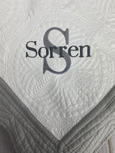 Grey Trimmed Heirloom Quilt with Name over Single Letter