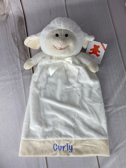 Take Along Muslin Lovie Dog, Mouse, Lamb, Cat, Made in France and  Embroidered and Personalized by Initial Impressions 
