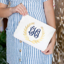 Gold Foil Wreath Zip Pouch