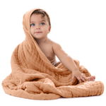 Cotton Muslin Hooded Bath Towel w Embroidered Name