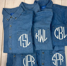 Oversized "Boyfriend" Denim Shirts - These are men's shirts worn over leggings or as shackets