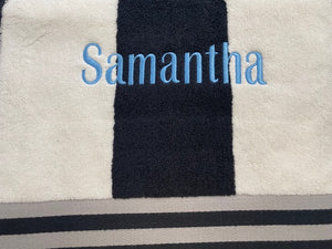 Cabana Heavyweight Striped Beach Towel  - Embroidered across Stripes