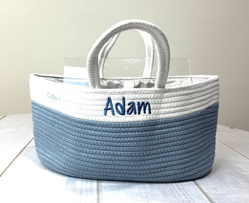 Rope Diaper Basket with Name