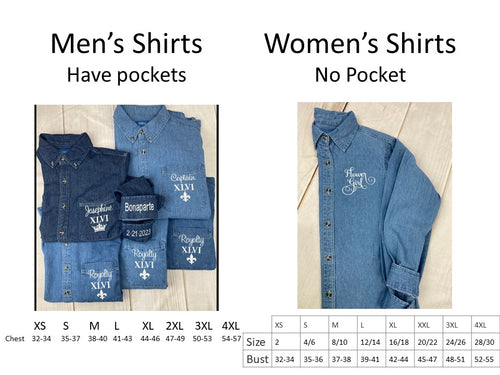 Design Your Own Denim Shirt _ Men's or Ladies Style