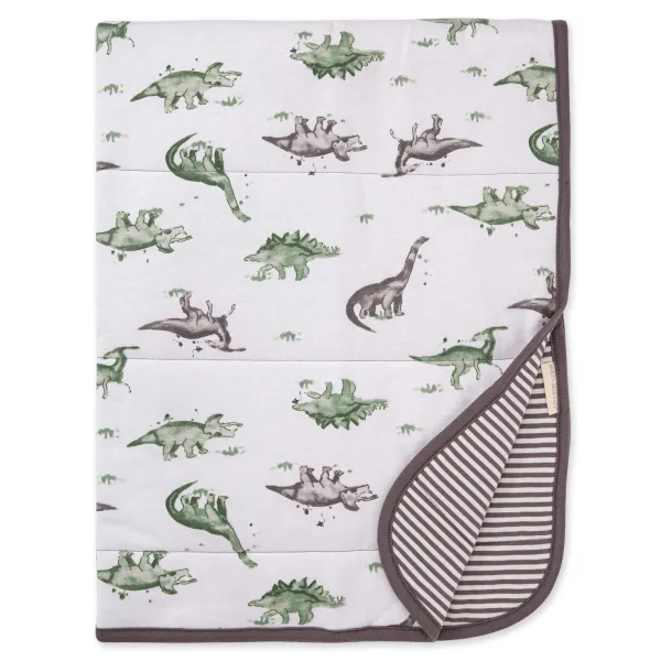 Burt's Bees  - Dinosaur Baby Blanket with Embroidered Name