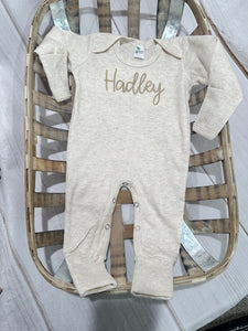 Natural Oatmeal Colored Baby Outfit