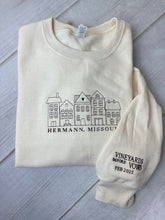 Outlined Houses Sweatshirt with Custom City Name Underneath