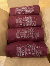 Outlined Houses Sweatshirt with Custom City Name Underneath