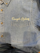 Denim Shirt with embroidery over Pocket