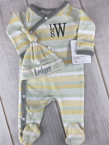 Yellow & Green Striped Coming Home Set - Bert's Bees Baby (100% Organic Cotton))