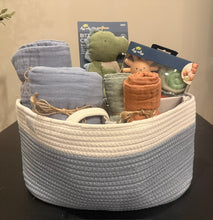 Deluxe Baby Rope Diaper Basket + Muslin Essentials