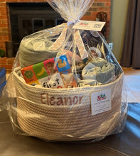 Deluxe Baby Rope Diaper Basket + Muslin Essentials