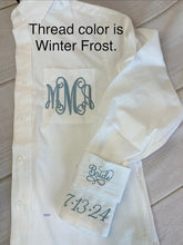 Brides Over Sized Get Ready Shirt w INITIALS on pocket + CUFFS