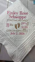 Girl Heirloom Birth Stats Quilt