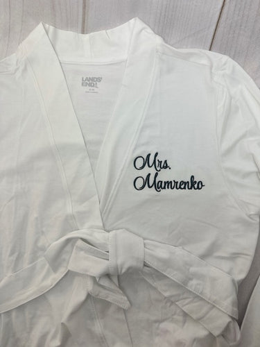White Cotton Short Wedding Robes