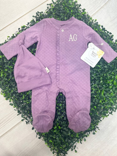 Plum Newborn Outfit w Hat- Burt's Bees Baby