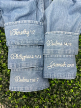 Embroidered Cuffs on Denim Shirts - With Custom Wording