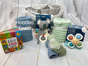 Deluxe Baby Rope Diaper Basket Gift