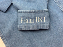 Embroidered Cuffs on Denim Shirts - With Custom Wording