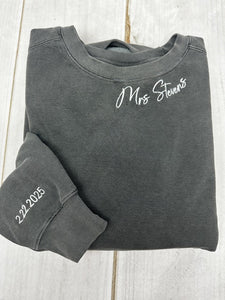 Mrs. XXX Sweatshirt with Dated Sleeve