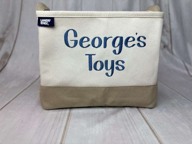 Kids Canvas Toy Box with Carry Handles