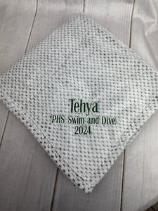 Super Soft White Textured Blanket - Pattonville Team Embroidery