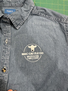 Custom Denim Shirts with MAC Cattle Company Logo