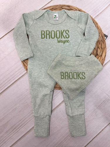 Personalized Green Romper Set
