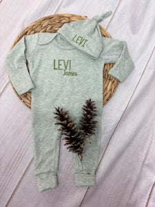 Personalized Green Romper Set