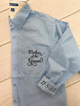 Pocket + Cuff Embroidery on Wedding Get Ready Shirt