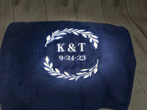 Navy Oversized Ultra Plush Blanket - You choose the design