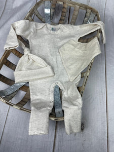 Natural Oatmeal Colored Baby Outfit