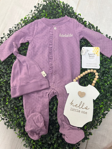 Plum Home Outfit w Hat- Bert's Bees Baby