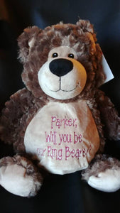 Fuzzy 16" Brown Bear with embroidered tummy
