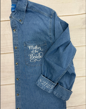 Denim Wedding Shirt- Pocket Plus Wedding Date Cuff