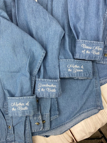 Embroidered Cuffs on Denim Shirts - Wedding Role