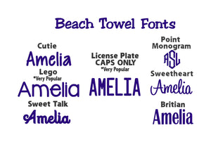 Monogrammed Lands End Towel with Cobalt Trim
