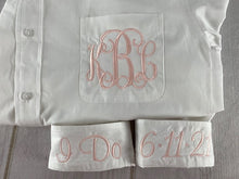 Brides Over Sized Get Ready Shirt w INITIALS on pocket + CUFFS