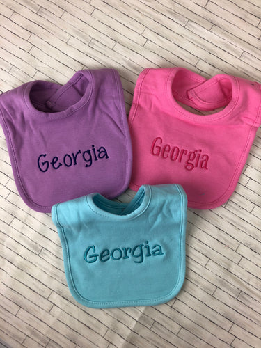 Girl Bib Set - Makes a Great Gift also a Day Care Necessity - Boy Sets Available too