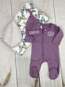 Plum Home Outfit w Hat- Bert's Bees Baby